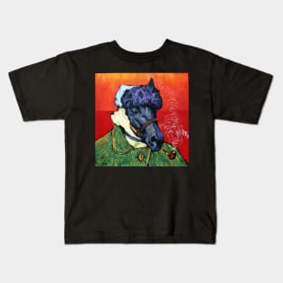 Seattle Slew Portrait with Bandaged Ear and Pipe Kids T-Shirt